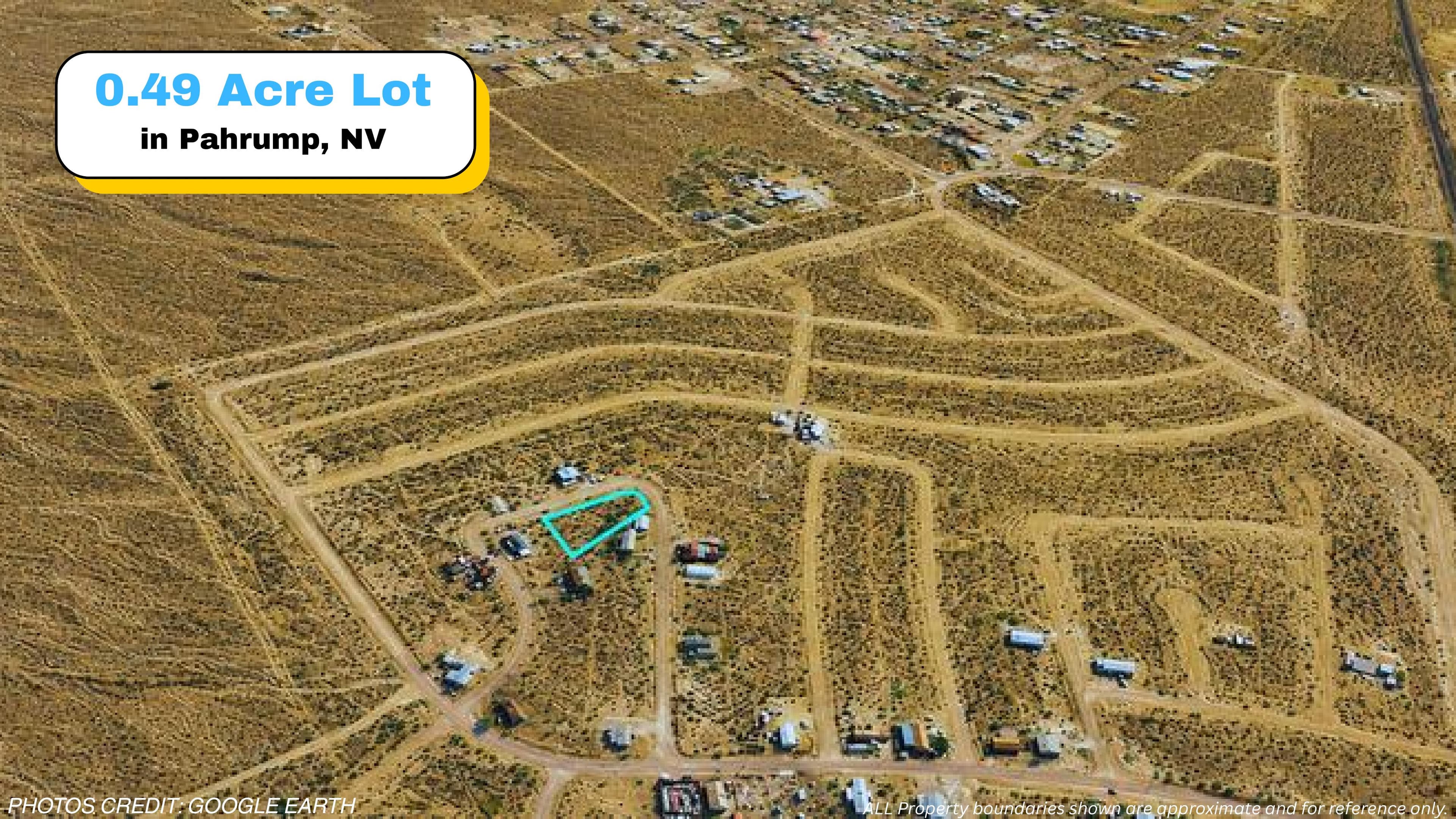 Buildable 0.49-Acre Corner Lot in Pahrump, NV — Public Water & Sewer, Mountain Views — 1 of 7
