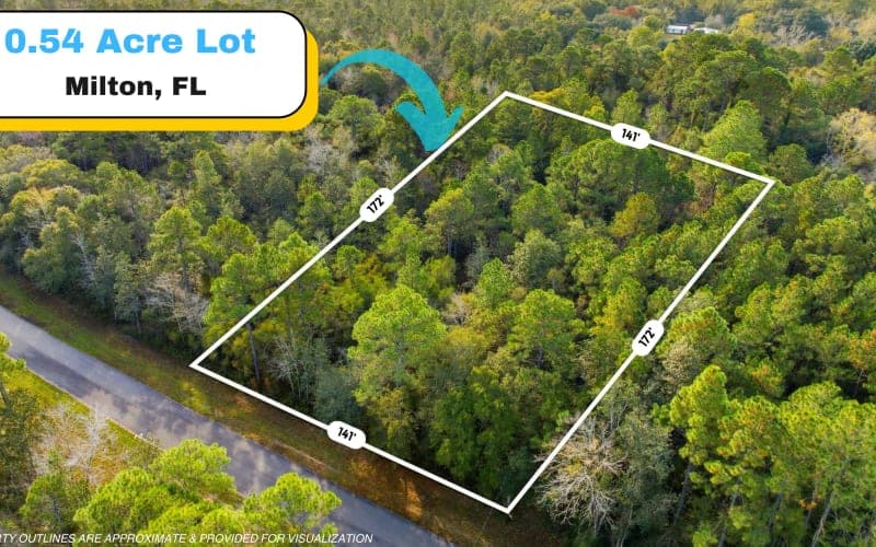 Amplio Lote Arbolado de 0.54 Acres en Milton, FL — Cerca de Blackwater Bay