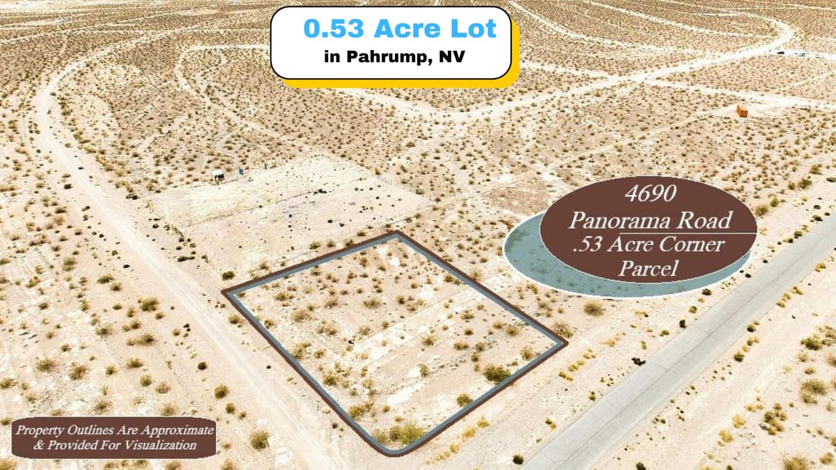 Lote en Esquina de 0.53 Acres en Pahrump, NV — Vía Pavimentada, Vista a la Montaña