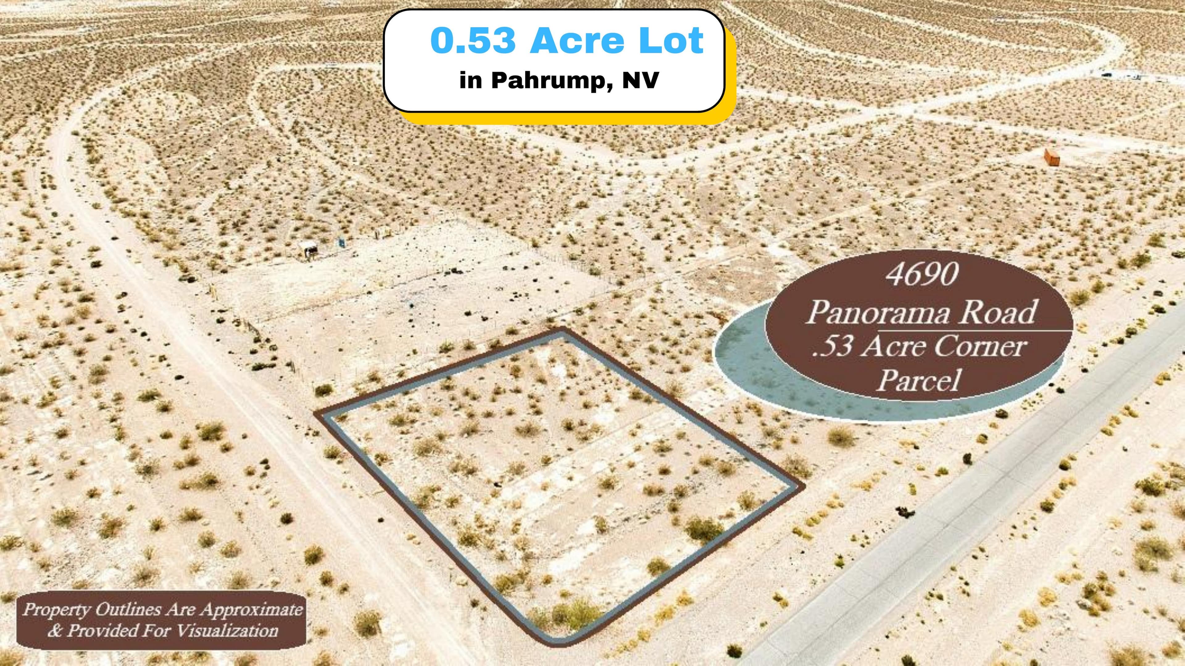 0.53-Acre Corner Lot in Pahrump, NV — Paved Road, Mountain Views, Investment-Priced — 1 of 8