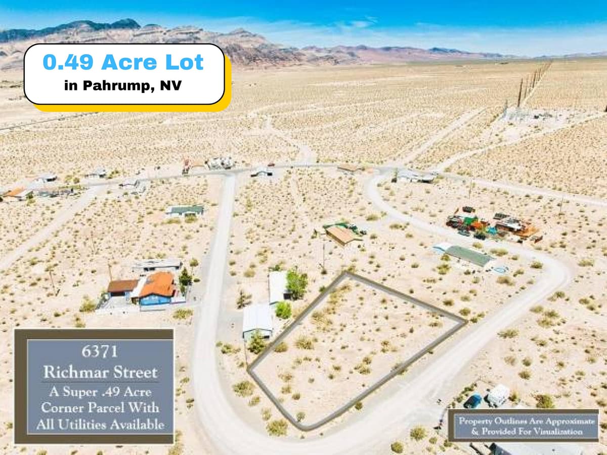 Buildable 0.49-Acre Corner Lot in Pahrump, NV — Public Water & Sewer, Mountain Views
