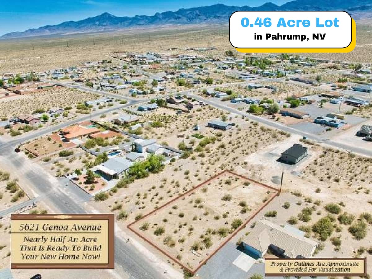 Buildable 0.46-Acre Lot in Pahrump, NV — Power & Water at the Line, Mountain Views